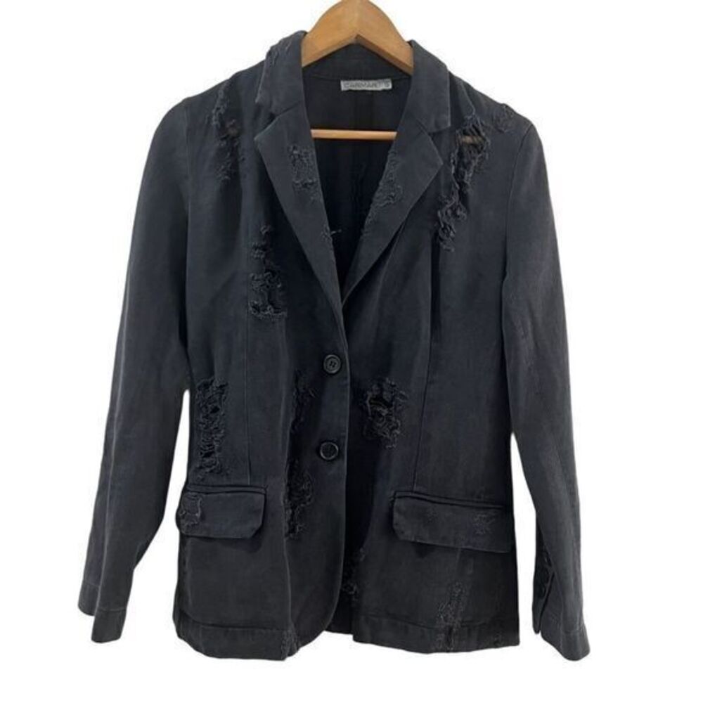 Carmar Black Distressed Blazer 